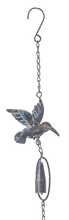 Load image into Gallery viewer, Bronze Patina Hummingbird Rain Chain
