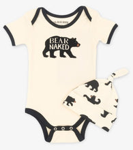 Load image into Gallery viewer, Baby Onesie With Hat - Black Bear

